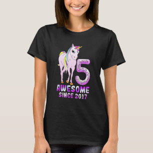 5 Years Old Unicorn Flossing 5th Birthday Girl Uni T-Shirt