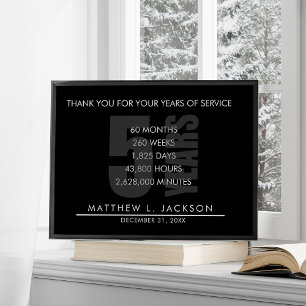 5 Years Retirement or Employee Appreciation Gift Poster