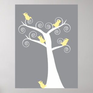 5 Yellow Birds Print