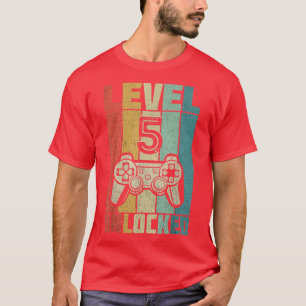 5 YO Birthday Boy Level 5 Unlocked Anniversary 5th T-Shirt