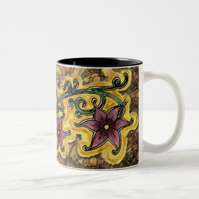 5flowersnew2 Two-Tone coffee mug (Right)