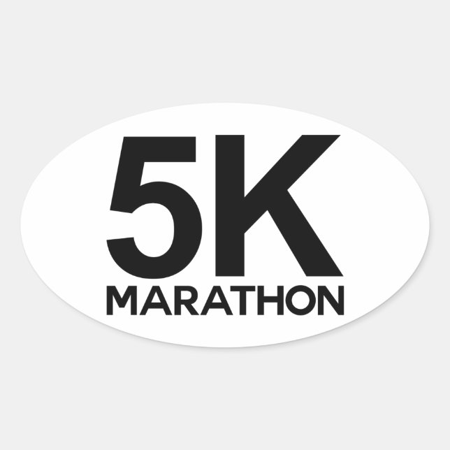 5k Marathon Oval Sticker (Front)
