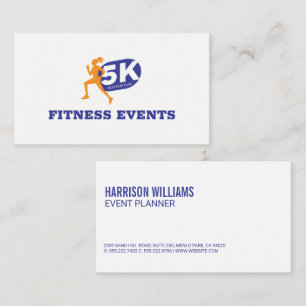 5K Marathon Running Fitness Events Business Card