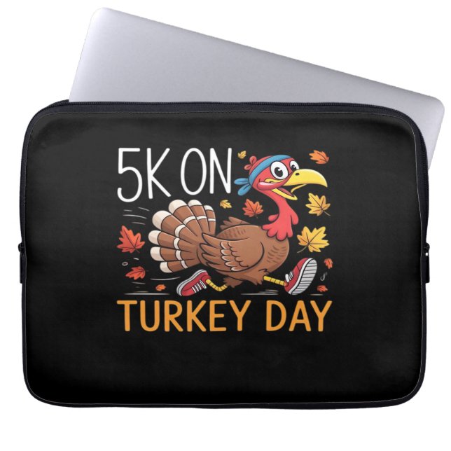 5K On Turkey Day Thanksgiving Running Classic T-Sh Laptop Sleeve (Front)