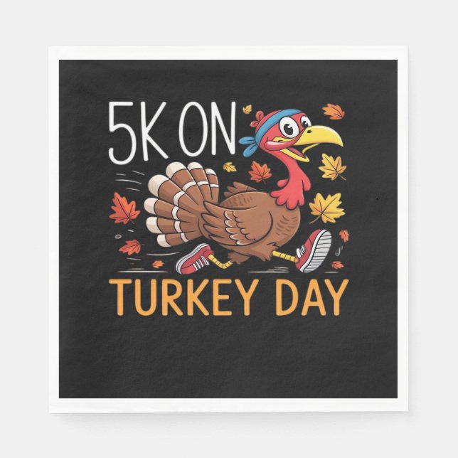 5K On Turkey Day Thanksgiving Running Classic T-Sh Napkin (Front)