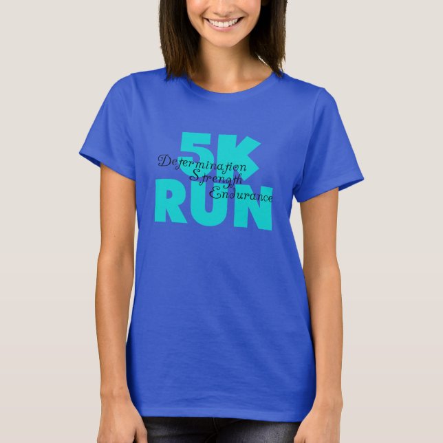 5K Run Aqua Sports Running T-Shirt (Front)