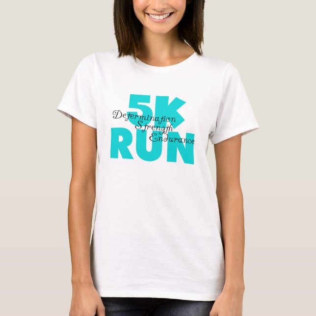 5K Run Aqua Sports Running T-Shirt (Front)