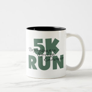 5K Run Green Sports Running Two-Tone Coffee Mug