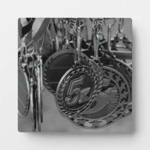 5K Run Medals B&W photo Plaque