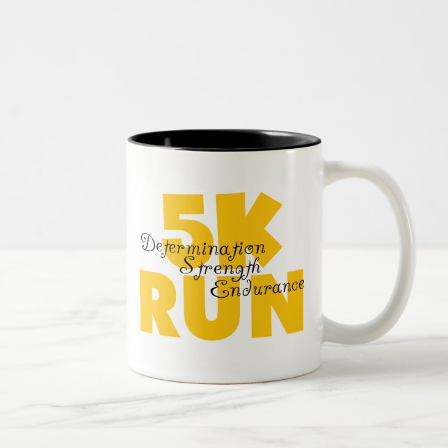 5K Run Yellow Two-Tone Coffee Mug (Right)