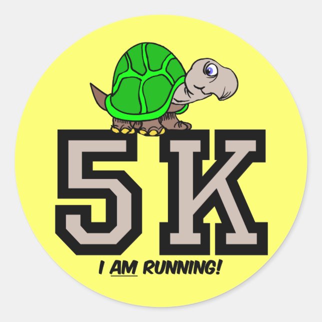 5K runner Classic Round Sticker (Front)