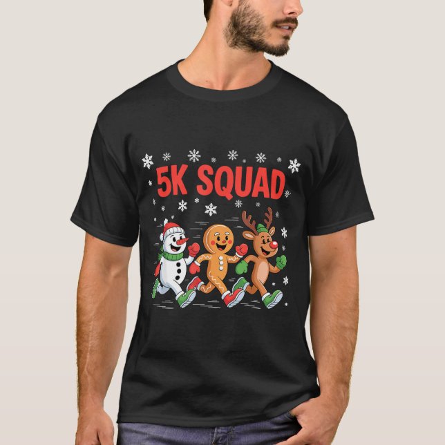 5k Squad Shirt Funny Christmas Running Team  (Front)