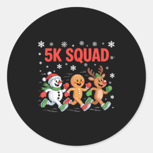 5k Squad Shirt Funny Christmas Running Team Classic Round Sticker