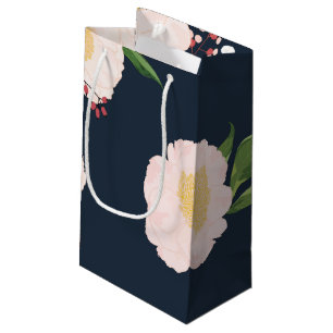 5lx3wx8.5h Small Gift Bag Baby Pink Cosmos on Navy