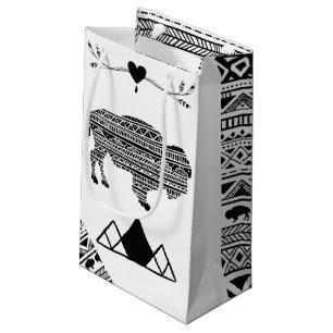5lx3wx8.5h Small Gift Bag Boho Buffalo Tribal Patt