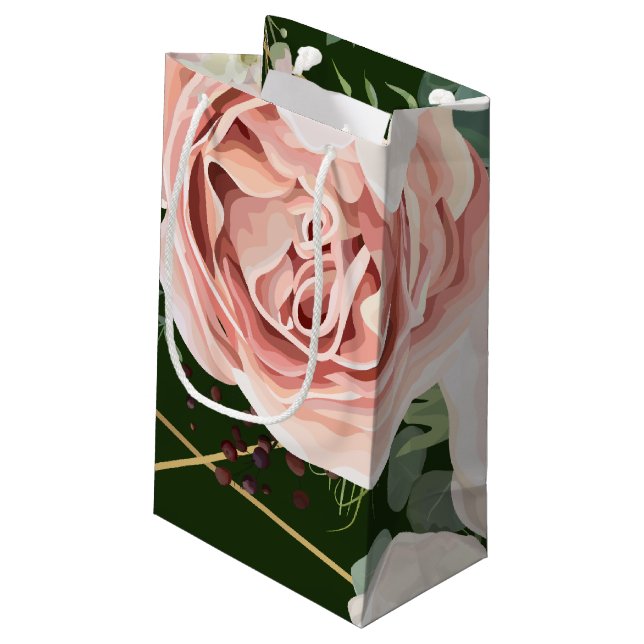 5lx3wx8.5h Small Gift Bag Geometric Garden Hunter (Back Angled)