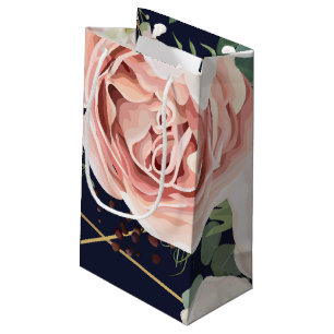 5lx3wx8.5h Small Gift Bag Geometric Garden Navy