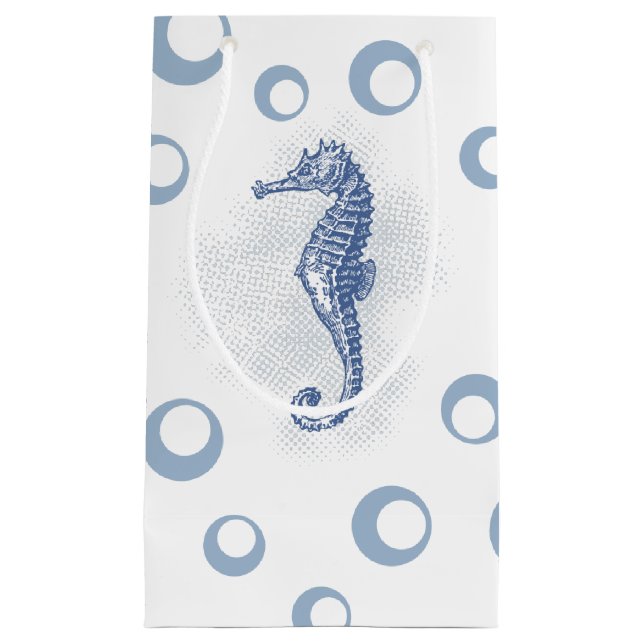 5lx3wx8.5h Small Gift Bag Seahorse Ocean Beach (Front)