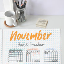 5mm Dot Grid Journal Habit Tracker Month Calendar
