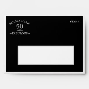 5O and Fabulous black and White modern Birthday Envelope
