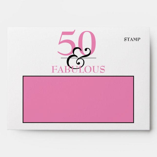 5O and Fabulous Elegant Modern Birthday Envelope (Front)