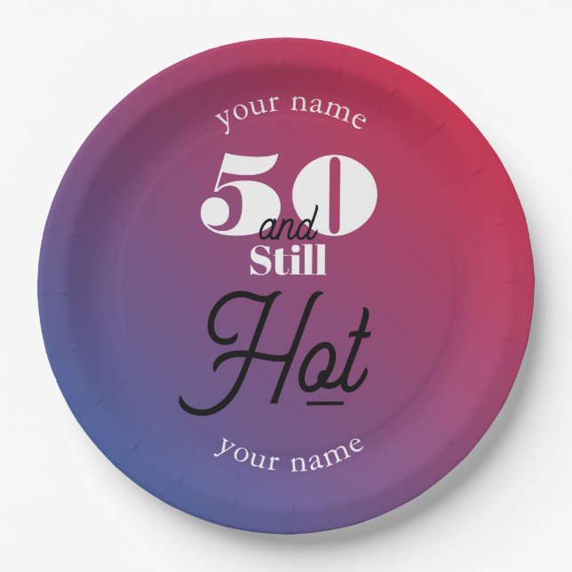 5O and still hot Paper Plate (Front)