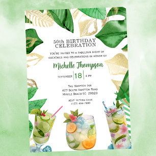 5OTH Birthday Cocktail Party Celebration Invitation