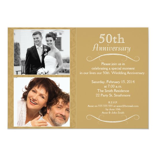 50th Wedding  Anniversary  Invitations  Announcements 