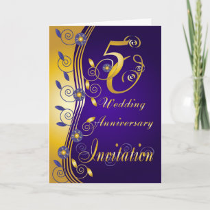 5oth Wedding Anniversary Invitation Card