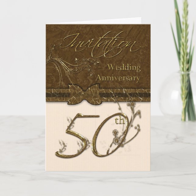 5oth Wedding Anniversary Invitation Card (Front)