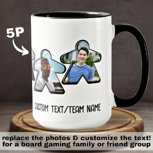 5P Custom Photo Meeple Board Game Group Mug