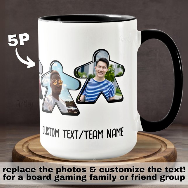 5P Custom Photo Meeple Board Game Group  Mug (Creator Uploaded)