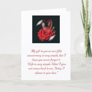 5th Anniversary Card