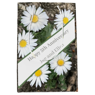 5th Anniversary, editable Medium Gift Bag