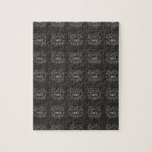 5th Anniversary Gift Chalk Hearts Jigsaw Puzzle