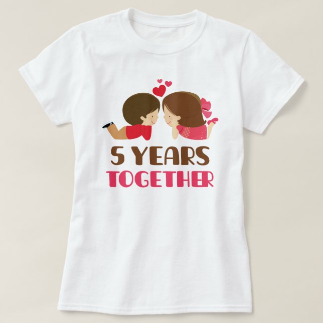 5th Anniversary Gift For Her T-Shirt (Design Front)