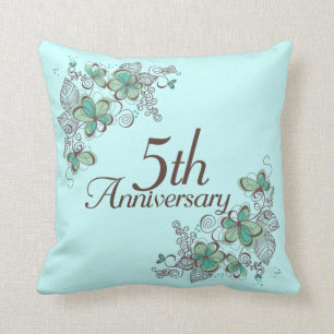 5th Anniversary Gift Throw PIllow