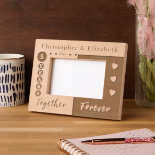 5th anniversary names forever etched frames
