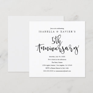 5th Anniversary Party Invitation