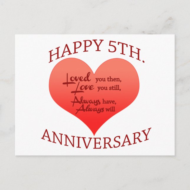 5th. Anniversary Postcard (Front)