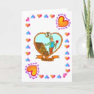 5th Anniversary Wood Card