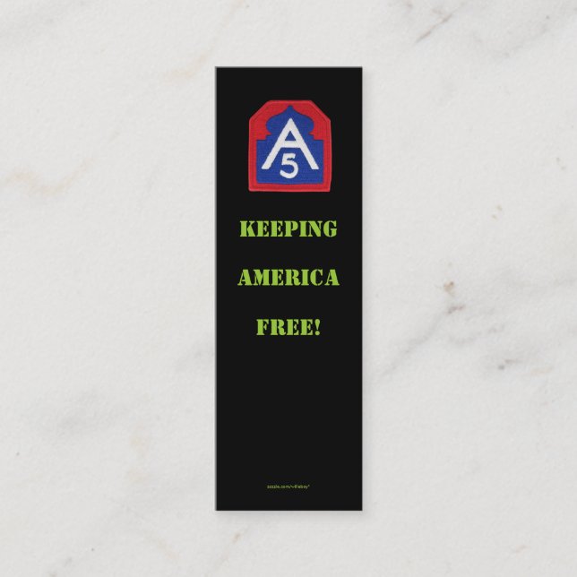 5th army A5 veteran patches bookmarker vfw us Card (Front)