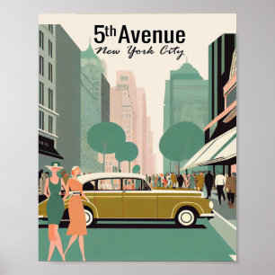 5th Avenue New York Minimalist Vintage Poster Art