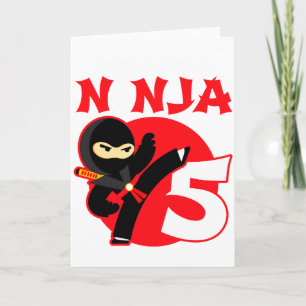 5th Birthday 5 Year Old Kids Party Little Ninja 5 Card