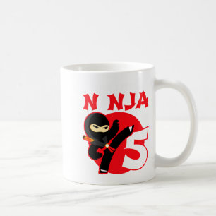 5th Birthday 5 Year Old Kids Party Little Ninja 5 Coffee Mug