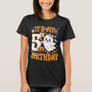 5th Birthday 5 Years Old Funny Halloween Boo Ghost T-Shirt