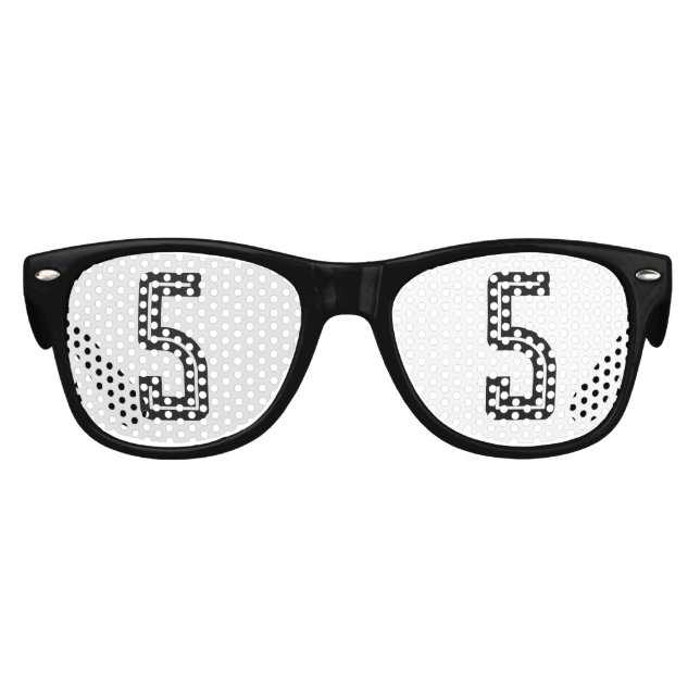 5TH BIRTHDAY AGE 5 RETRO PARTY SUNGLASSES (Front)