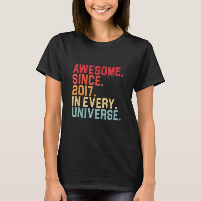 5th Birthday Awesome 2017 In Every Universe 5 Year T-Shirt (Front)