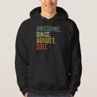 5th Birthday Awesome Since August 2017 5 Year Old Hoodie