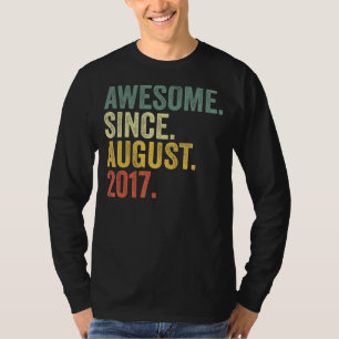5th Birthday Awesome Since August 2017 5 Year Old T-Shirt